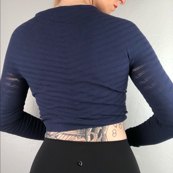 FREE PEOPLE Navy NWT Long Sleeve Shirt Large - Picture 6 of 12